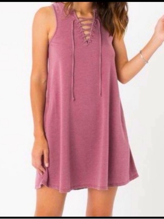 Z Supply Other - Z Supply Dusty Rose Lace-Up, Racerback Tank Dress